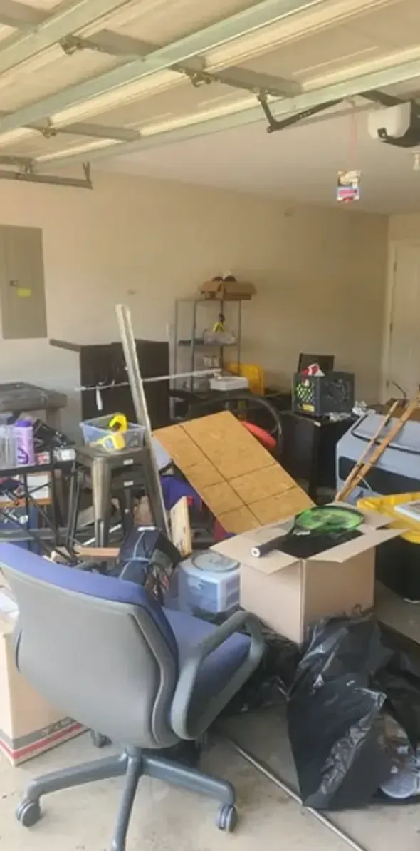 Before — garage cleanout in Northwest Arkansas