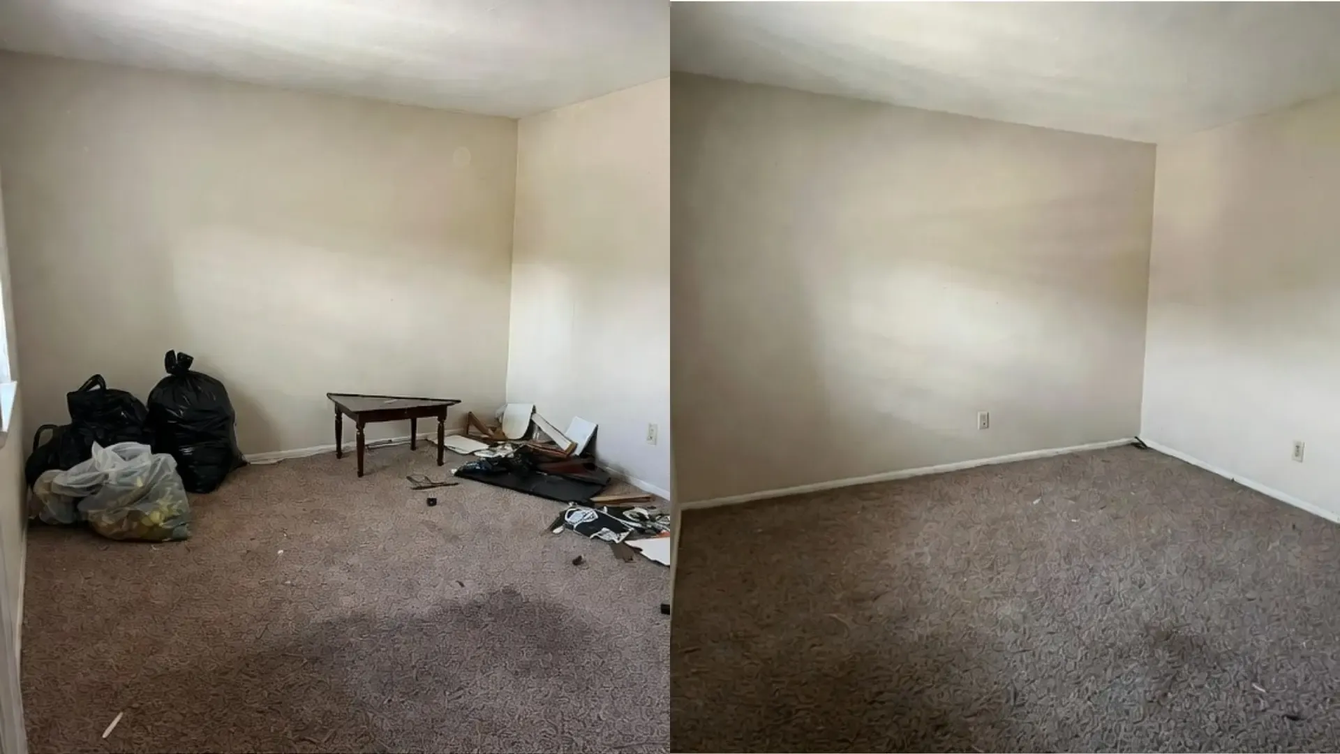 A cleared space after junk removal in Northwest Arkansas
