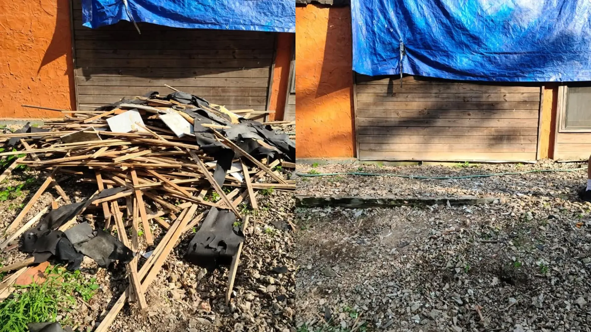 Construction debris cleanup by Chums Junk Removal in Northwest Arkansas