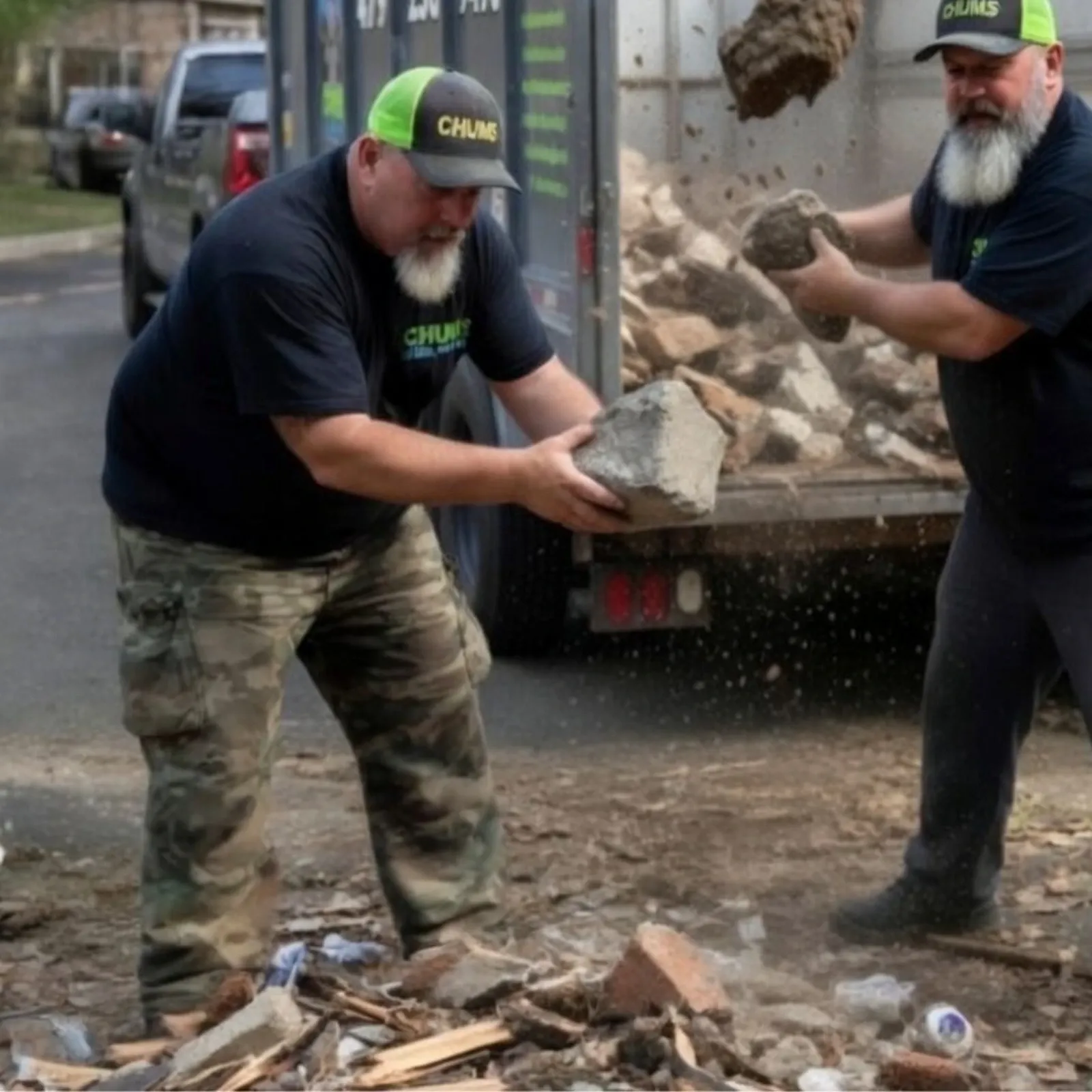 Construction debris loaded by Chums Junk Removal in Northwest Arkansas
